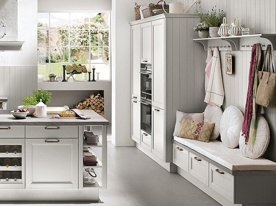 muebles de cocina gris claro Ilhoga